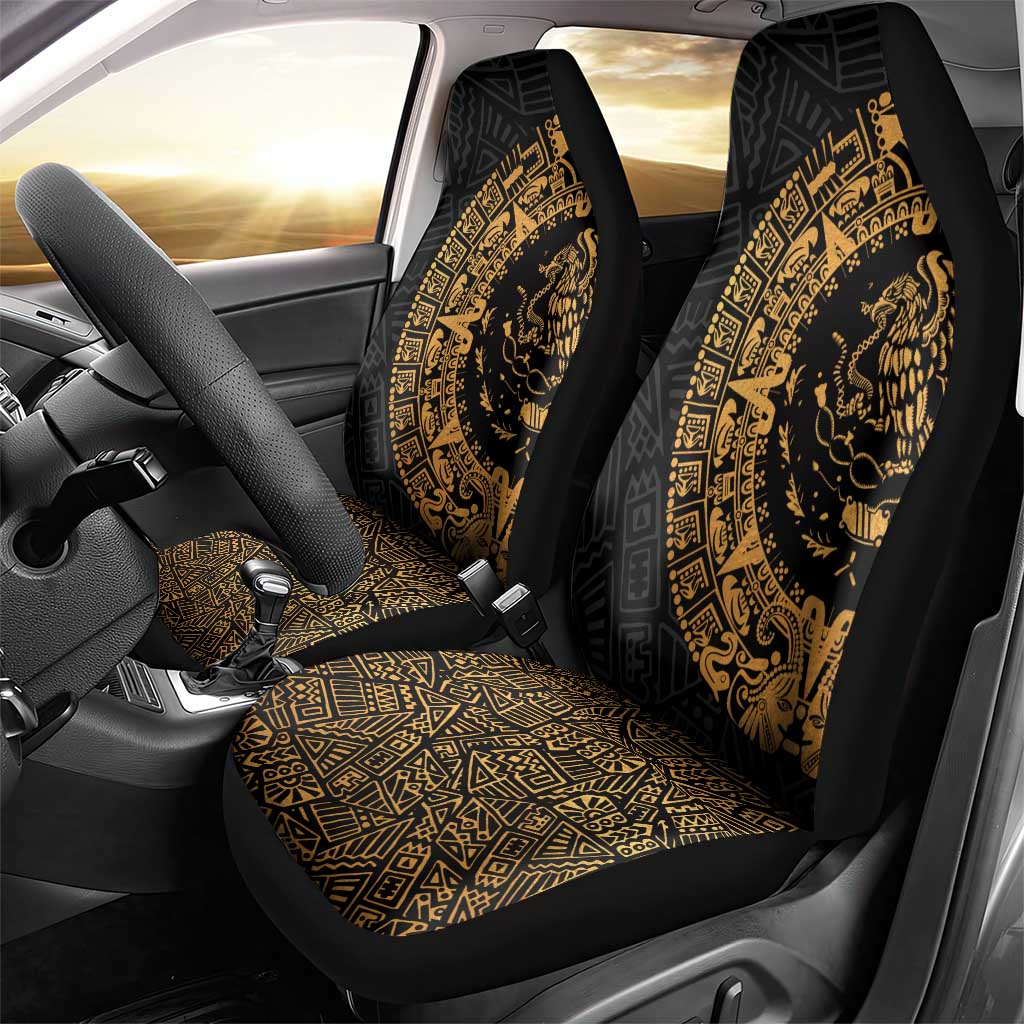 Mexican Aztec Car Seat Cover Golden Coat of Arm - Wonder Print Shop
