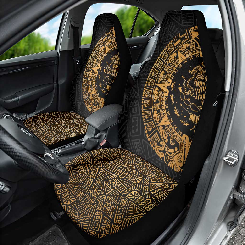 Mexican Aztec Car Seat Cover Golden Coat of Arm - Wonder Print Shop