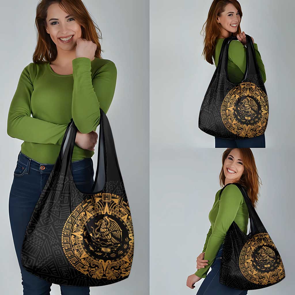 Mexican Aztec Grocery Bag Golden Coat of Arm - Wonder Print Shop