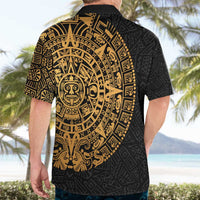 Mexican Aztec Hawaiian Shirt Golden Coat of Arm - Wonder Print Shop