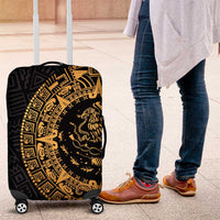 Mexican Aztec Luggage Cover Golden Coat of Arm - Wonder Print Shop