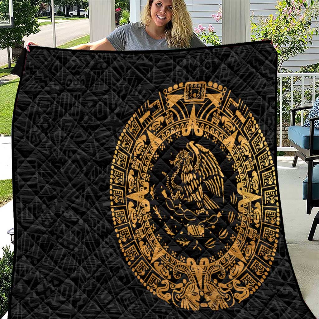 Mexican Aztec Quilt Golden Coat of Arm - Wonder Print Shop