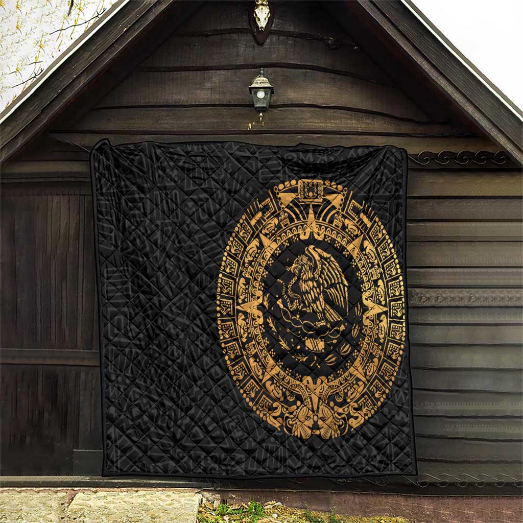Mexican Aztec Quilt Golden Coat of Arm - Wonder Print Shop