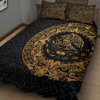 Mexican Aztec Quilt Bed Set Golden Coat of Arm - Wonder Print Shop