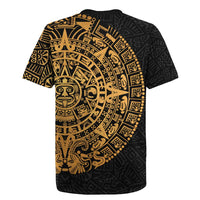 Mexican Aztec Rugby Jersey Golden Coat of Arm - Wonder Print Shop