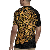 Mexican Aztec Rugby Jersey Golden Coat of Arm - Wonder Print Shop