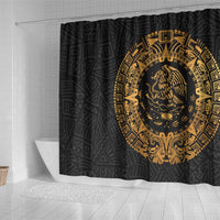 Mexican Aztec Shower Curtain Golden Coat of Arm - Wonder Print Shop