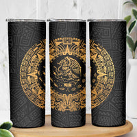 Mexican Aztec Skinny Tumbler Golden Coat of Arm - Wonder Print Shop