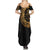 Mexican Aztec Summer Maxi Dress Golden Coat of Arm - Wonder Print Shop