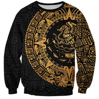Mexican Aztec Sweatshirt Golden Coat of Arm - Wonder Print Shop