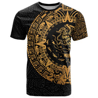 Mexican Aztec T Shirt Golden Coat of Arm - Wonder Print Shop