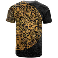 Mexican Aztec T Shirt Golden Coat of Arm - Wonder Print Shop