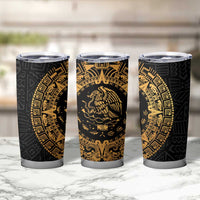 Mexican Aztec Tumbler Cup Golden Coat of Arm - Wonder Print Shop
