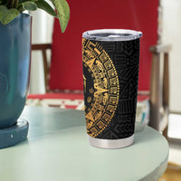 Mexican Aztec Tumbler Cup Golden Coat of Arm - Wonder Print Shop