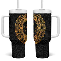 Mexican Aztec Tumbler With Handle Golden Coat of Arm - Wonder Print Shop