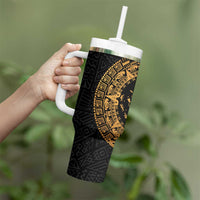 Mexican Aztec Tumbler With Handle Golden Coat of Arm - Wonder Print Shop