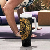 Mexican Aztec Tumbler With Handle Golden Coat of Arm - Wonder Print Shop