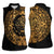 Mexican Aztec Women Sleeveless Polo Shirt Golden Coat of Arm - Wonder Print Shop
