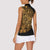 Mexican Aztec Women Sleeveless Polo Shirt Golden Coat of Arm - Wonder Print Shop
