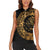 Mexican Aztec Women Sleeveless Polo Shirt Golden Coat of Arm - Wonder Print Shop