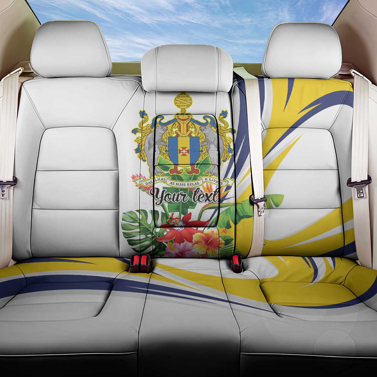 Madeira Pearl of the Atlantic Personalized Back Car Seat Cover - Wonder Print Shop