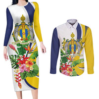 Madeira Pearl of the Atlantic Personalized Couples Matching Long Sleeve Bodycon Dress and Long Sleeve Button Shirt - Wonder Print Shop