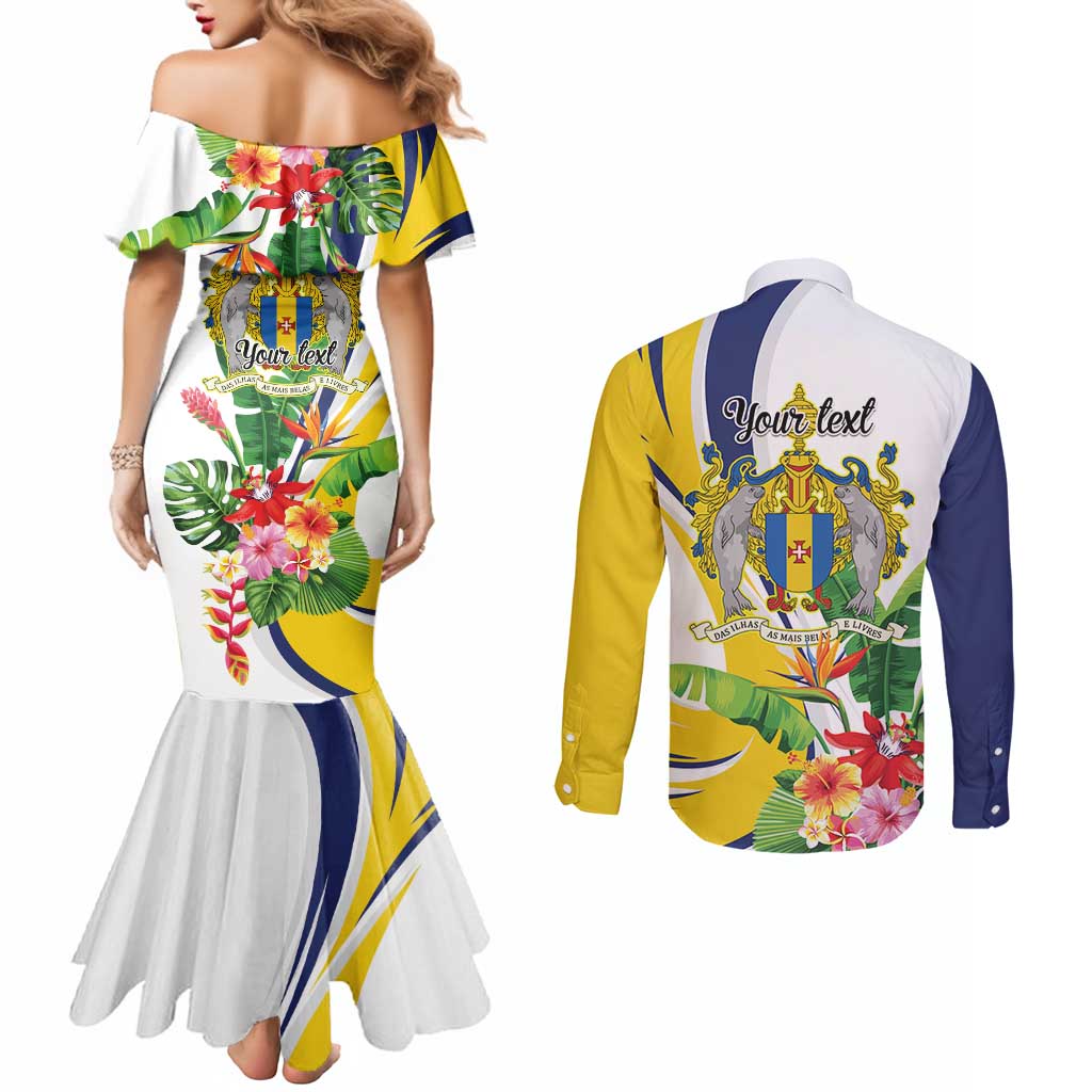 Madeira Pearl of the Atlantic Personalized Couples Matching Mermaid Dress and Long Sleeve Button Shirt - Wonder Print Shop
