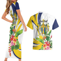 Madeira Pearl of the Atlantic Personalized Couples Matching Short Sleeve Bodycon Dress and Hawaiian Shirt - Wonder Print Shop