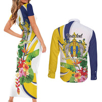 Madeira Pearl of the Atlantic Personalized Couples Matching Short Sleeve Bodycon Dress and Long Sleeve Button Shirt - Wonder Print Shop