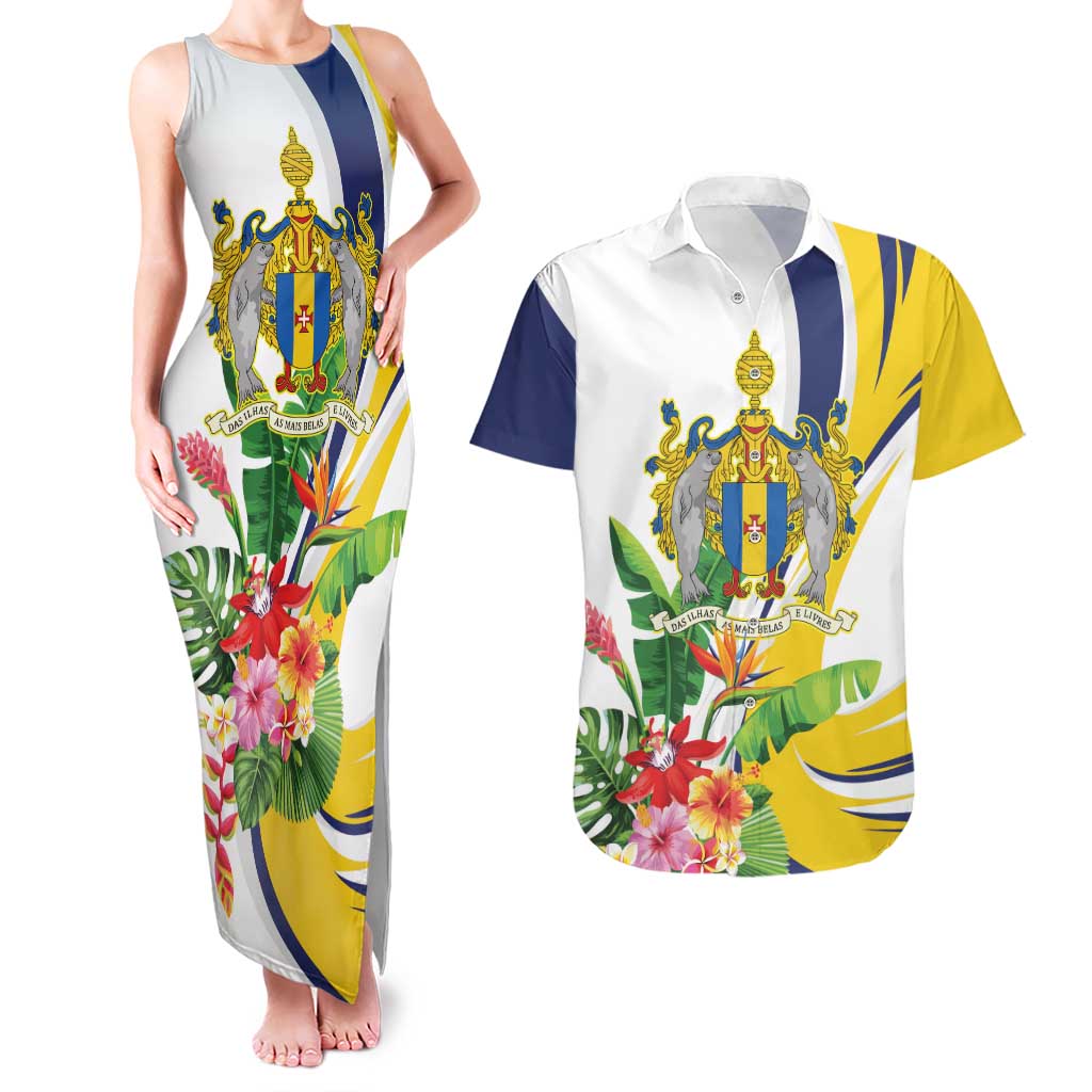 Madeira Pearl of the Atlantic Personalized Couples Matching Tank Maxi Dress and Hawaiian Shirt - Wonder Print Shop
