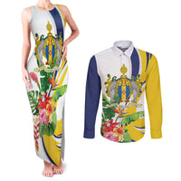 Madeira Pearl of the Atlantic Personalized Couples Matching Tank Maxi Dress and Long Sleeve Button Shirt - Wonder Print Shop