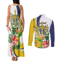 Madeira Pearl of the Atlantic Personalized Couples Matching Tank Maxi Dress and Long Sleeve Button Shirt - Wonder Print Shop