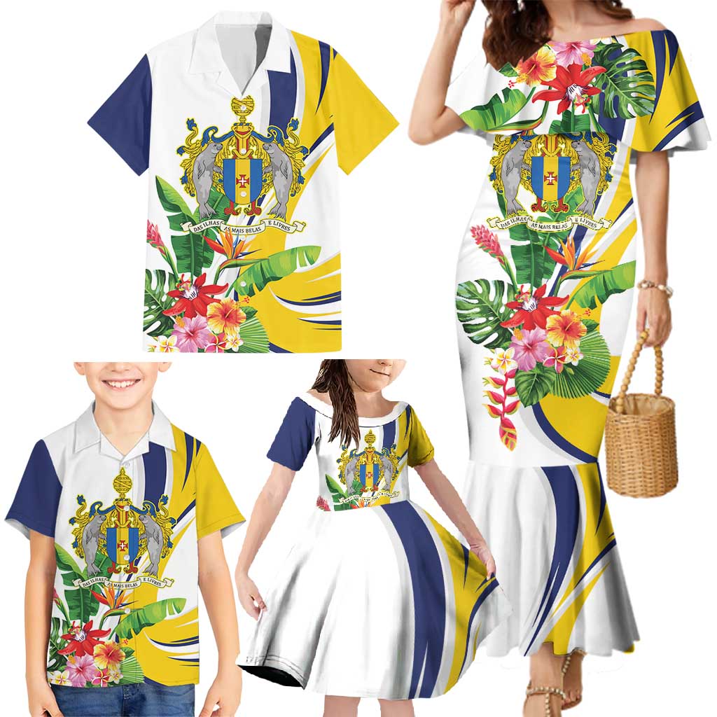 Madeira Pearl of the Atlantic Personalized Family Matching Mermaid Dress and Hawaiian Shirt - Wonder Print Shop