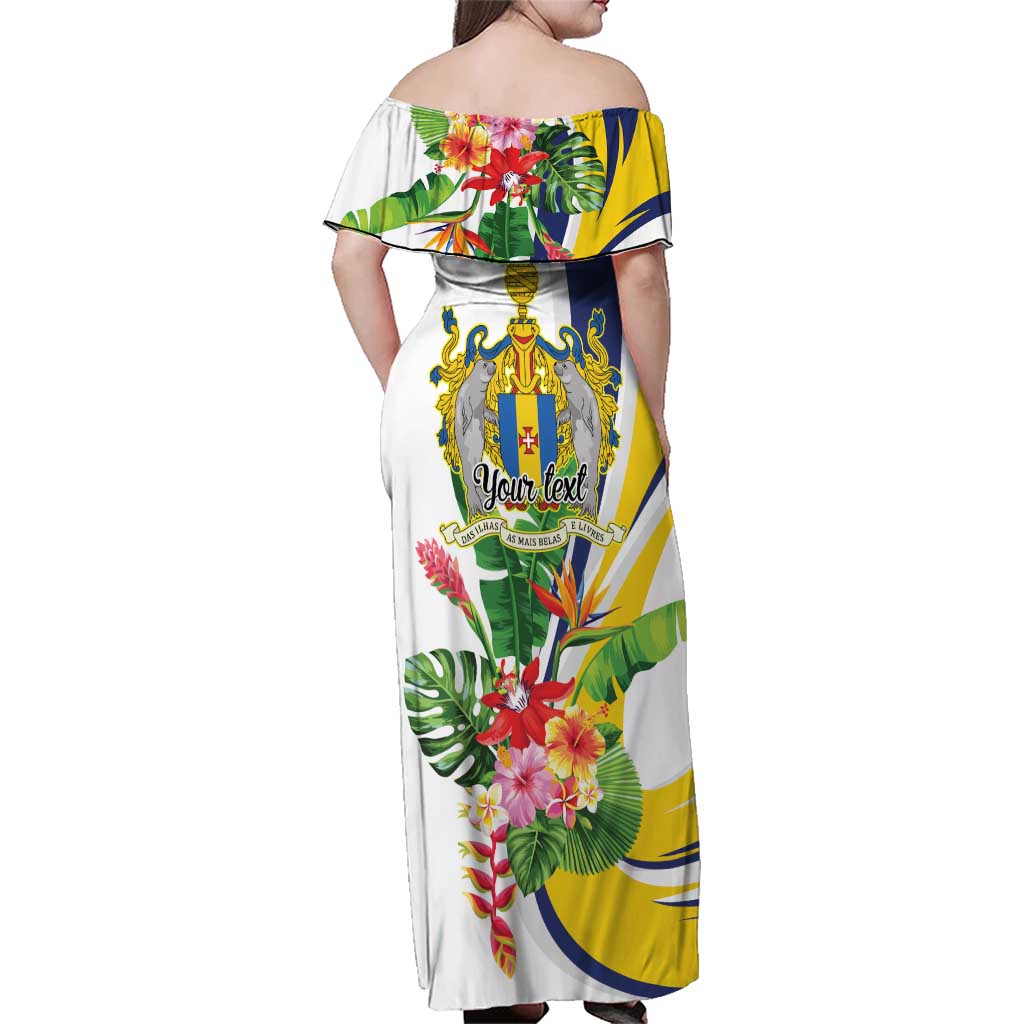 Madeira Pearl of the Atlantic Personalized Family Matching Off Shoulder Maxi Dress and Hawaiian Shirt - Wonder Print Shop