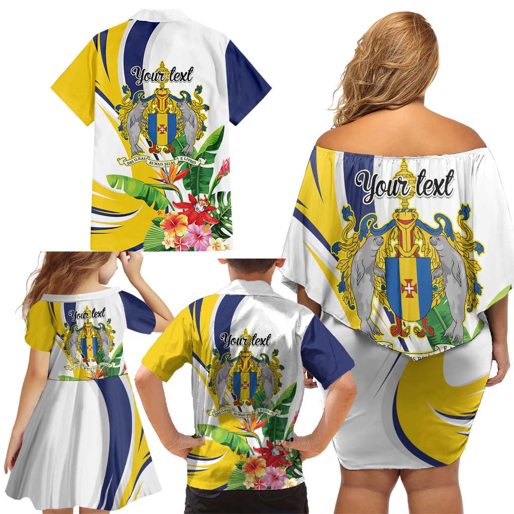 Madeira Pearl of the Atlantic Personalized Family Matching Off Shoulder Short Dress and Hawaiian Shirt - Wonder Print Shop