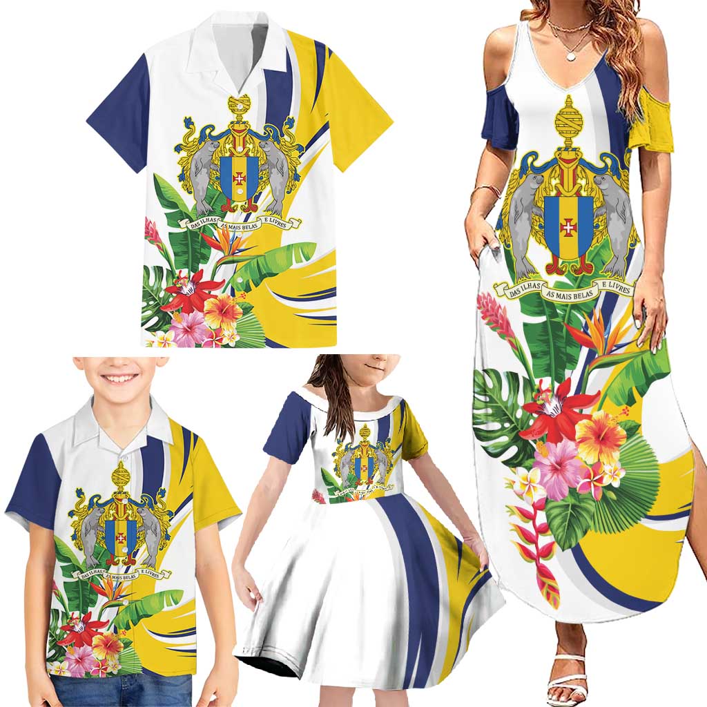 Madeira Pearl of the Atlantic Personalized Family Matching Summer Maxi Dress and Hawaiian Shirt - Wonder Print Shop