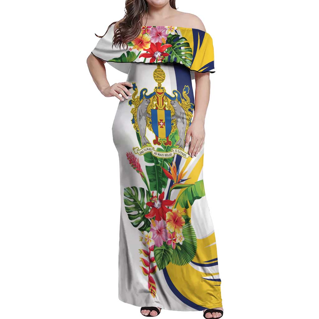 Madeira Pearl of the Atlantic Personalized Off Shoulder Maxi Dress - Wonder Print Shop