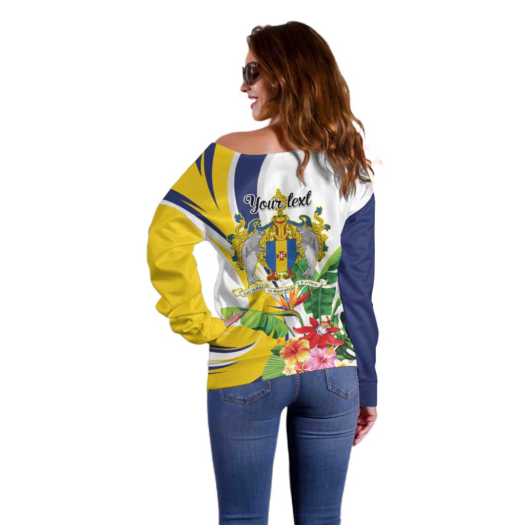 Madeira Pearl of the Atlantic Personalized Off Shoulder Sweater - Wonder Print Shop