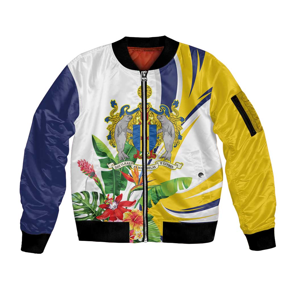 Madeira Pearl of the Atlantic Personalized Sleeve Zip Bomber Jacket - Wonder Print Shop