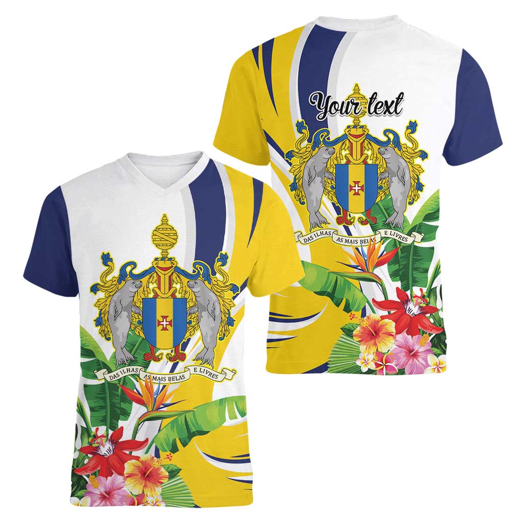 Madeira Pearl of the Atlantic Personalized Women V-Neck T-Shirt - Wonder Print Shop