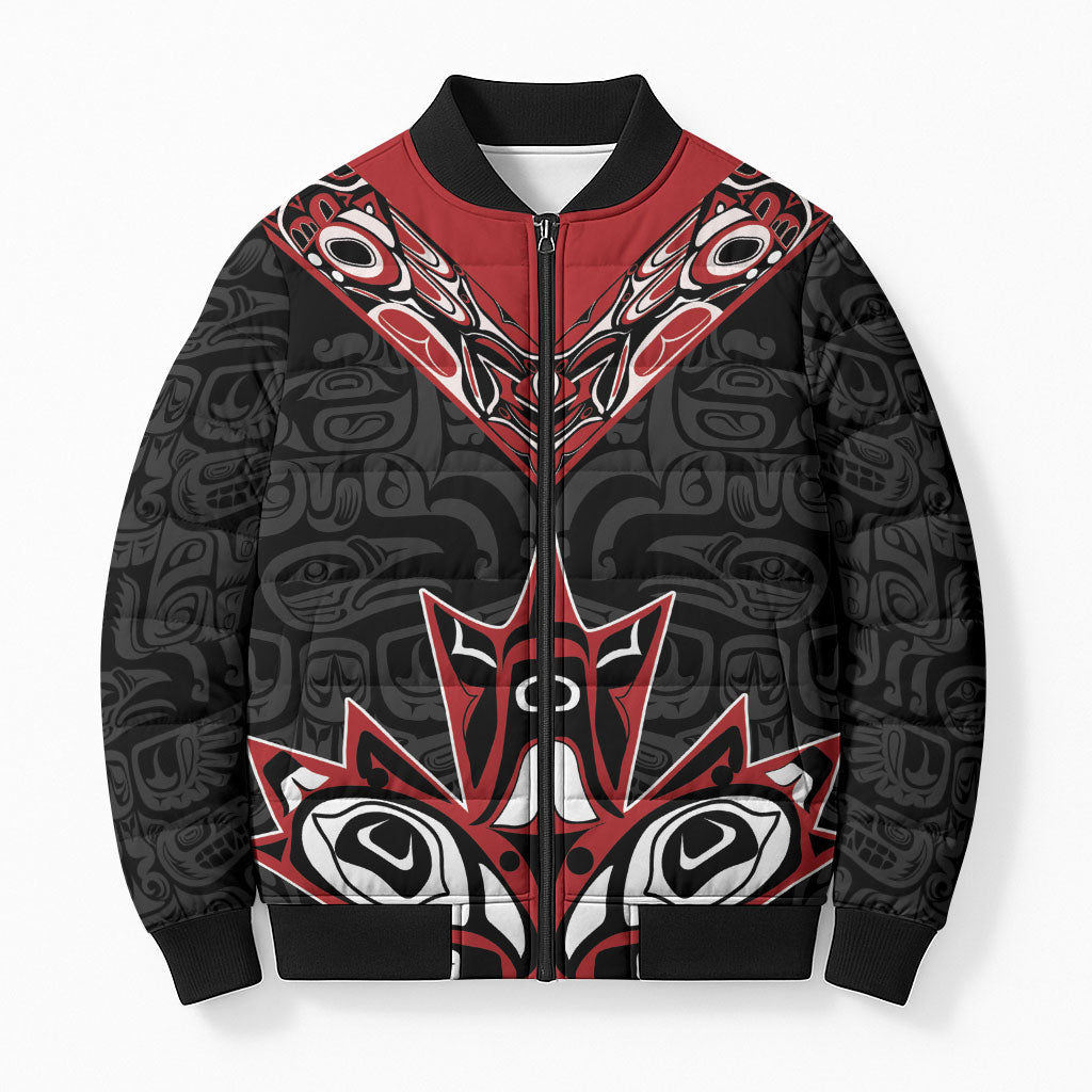 Canada Indigenous Heritage Personalized Bomber Puffer Jacket First Nations Inuit Metis Pride