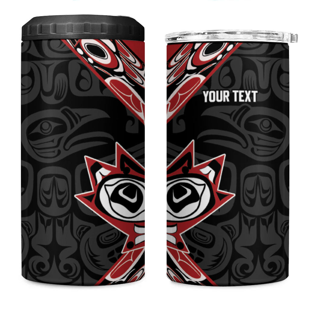 Canada Indigenous Heritage Personalized 4 in 1 Can Cooler Tumbler First Nations Inuit Metis Pride