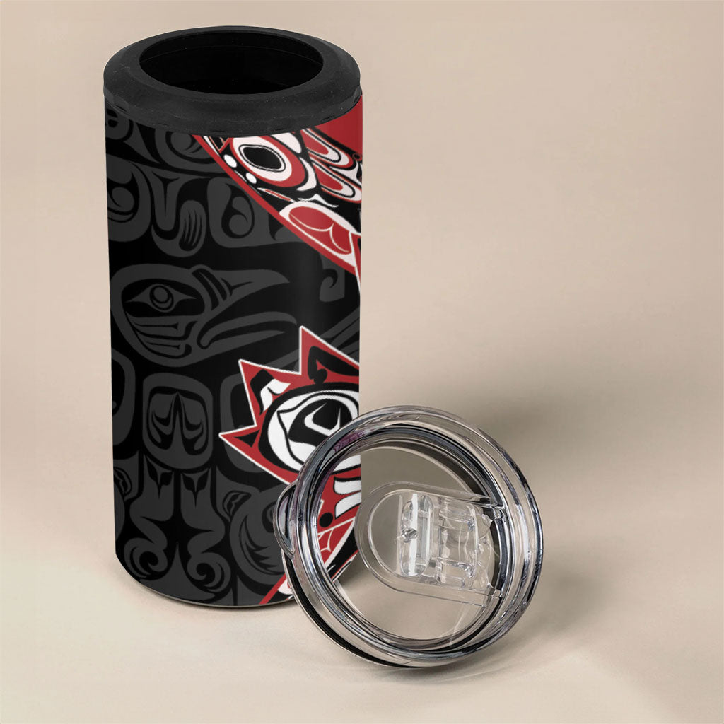 Canada Indigenous Heritage Personalized 4 in 1 Can Cooler Tumbler First Nations Inuit Metis Pride