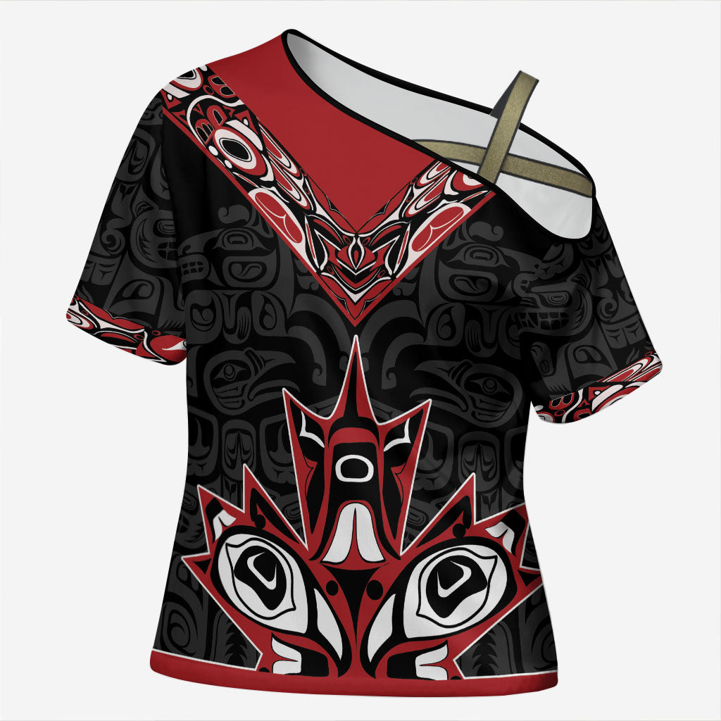 Canada Indigenous Heritage Personalized Cross Shoulder Shirt First Nations Inuit Metis Pride