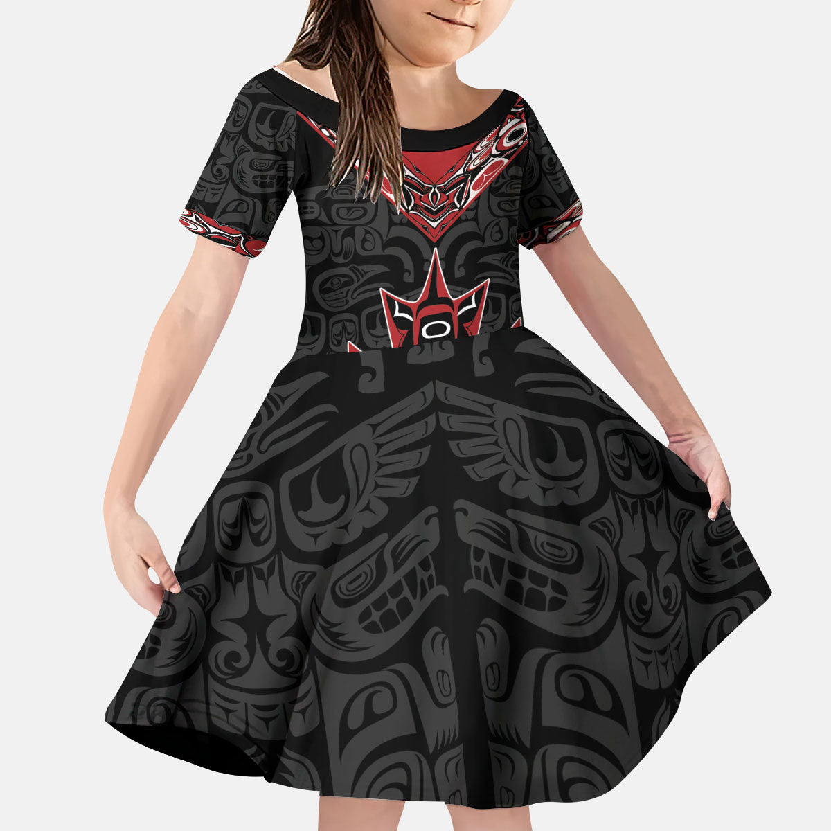 Canada Indigenous Heritage Personalized Kid Short Sleeve Dress First Nations Inuit Metis Pride