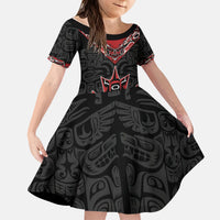 Canada Indigenous Heritage Personalized Kid Short Sleeve Dress First Nations Inuit Metis Pride