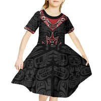 Canada Indigenous Heritage Personalized Kid Short Sleeve Dress First Nations Inuit Metis Pride