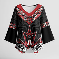 Canada Indigenous Heritage Personalized Kimono Sleeve Blouse First Nations Inuit Metis Pride