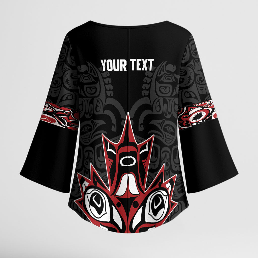 Canada Indigenous Heritage Personalized Kimono Sleeve Blouse First Nations Inuit Metis Pride