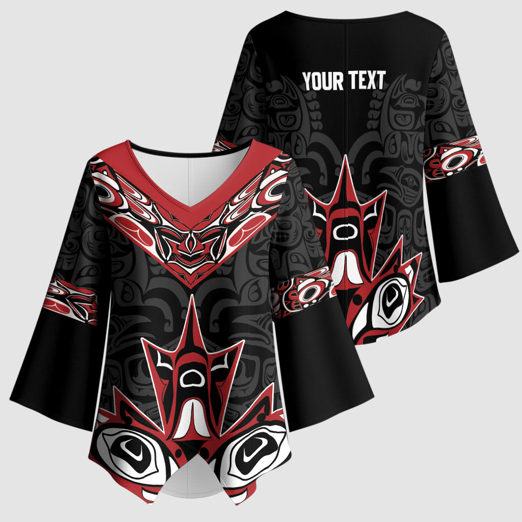 Canada Indigenous Heritage Personalized Kimono Sleeve Blouse First Nations Inuit Metis Pride